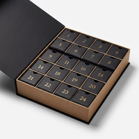 Boîte-cadeau de calendrier de l'avent de Noël personnalisée de luxe avec logo, vide, 24 jours, pour la beauté et les bijoux
