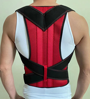 Attelle de Soutien Dorsal Ajustable Professionnelle avec Fermeture Auto-agrippante 100% Nylon Respirant pour Correction Posturale Tactique