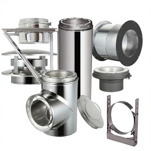 Kit de traversée murale en acier inoxydable Tianjin XLY pour conduites de cheminée de 6 et 8 pouces de diamètre intérieur avec capuchon pare-étincelles pour appartements - Product Image 3