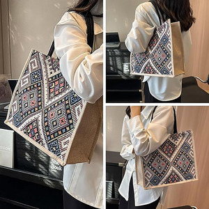 Borsa in juta con manici in morbido cotone per viaggiare - Product Image 3