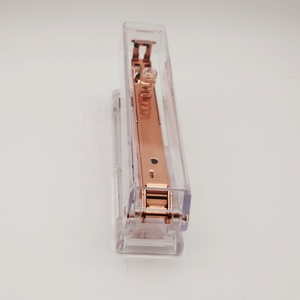 Stapler Stapler Office Desktop Fancy Gift New Design Full Strip Decorative Transparent Luxury Clear Plastic Cover Rose Gold Stapler
