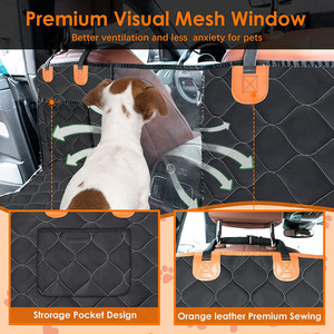 Hamac pour animaux de compagnie avec fenêtre en maille poche de rangement ceinture de sécurité protecteur de siège arrière pour <span class=keywords><strong>banc</strong></span> coffre <span class=keywords><strong>chien</strong></span> housse de siège de voiture - Product Image 6