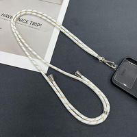 Cordon de téléphone portable réglable personnalisé, sangle de cou tressée épaisse avec boucle métallique, vente en gros OEM en vrac