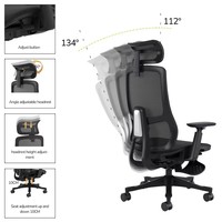 Chaise de bureau ergonomique en tissu, certifiée BIFMA, pivotante et réglable, pour usage commercial, hospitalier et scolaire