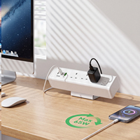 Stop Kontak Meja Multifungsi dengan 3 Stop Kontak AC, 2 USB-C, 1 USB-A, Pengisian Cepat 65W, Kustomisasi, Stasiun Pengisian Daya Pintar