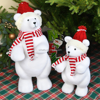 Décorations de Noël en mousse floquée blanche de style nordique, ours polaires et poupées elfes, pour offrir en cadeau de Noël
