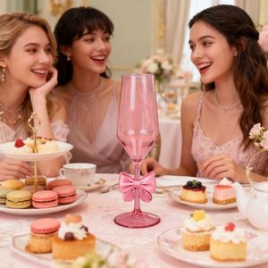 Vasos de Plástico Rosa Princesa con Lazo para Cócteles y Fiestas, Desechables, para Celebraciones - Product Image 2