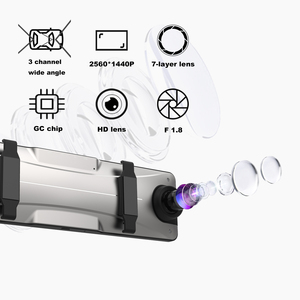 12 Inchcar dash cam 3 telecamere 4k specchio cabina anteriore e posteriore 1080P Dash Camera 3 In 1 auto Dvr <span class=keywords><strong>2k</strong></span> specchio Dash Cam - Product Image 5