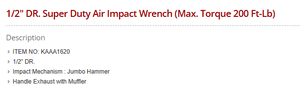 1/2คุณภาพสูง toppul "Dr. ประแจผลกระทบทางอากาศ Super <span class=keywords><strong>Duty</strong></span> (แรงบิดสูงสุด200 FT-LB) - Product Image 5