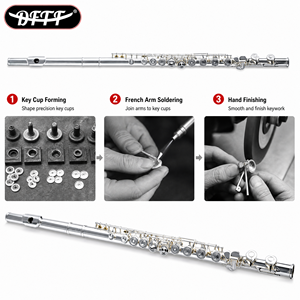 Flauta C con brazos puntiagudos franceses, 16 llaves, para profesores <span class=keywords><strong>de</strong></span> flauta, lecciones privadas, estudiantes, instrumento <span class=keywords><strong>de</strong></span> práctica mejorado, venta al por mayor - Product Image 5