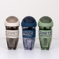 Nouvelle bouteille d'eau de sport en plastique à rabat de 600 ml, gobelet de fitness portable pour la poudre de protéines en plein air, bouteille de milkshake