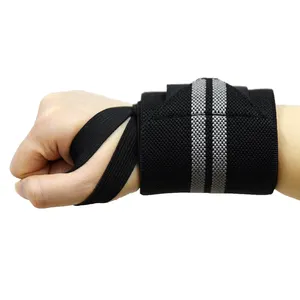 Zwarte Elastische Nylon Sport Polssteun Wrap Bandage Guard Supporter