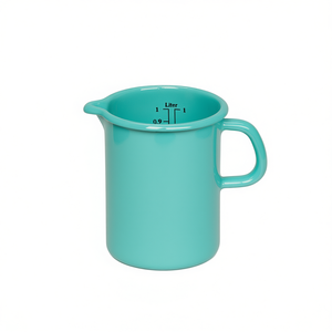 Taza Medidora Esmaltada de 1 Litro Color Turquesa con Asa para Uso en la Cocina - Product Image 2