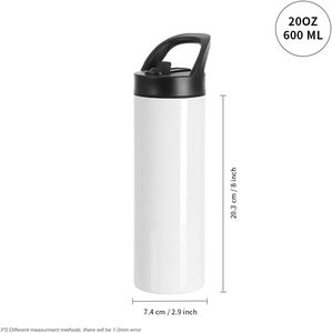 Gobelet de sublimation 20oz en acier inoxydable triple isolation, bouteille d'eau sport avec couvercle à paille, tasse vierge pour sublimation - Product Image 2