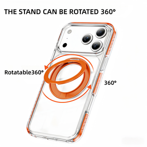 เคสไอโฟน 17 โปรพร้อมขาตั้ง 360 °   เคสใสป้องกันแบบหมุนได้ ใช้ร่วมกับเคสแม่เหล็กสำหรับโทรศัพท์ Apple 16pm - Product Image 3
