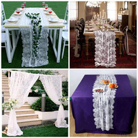 Chemin de table et nappe de mariage en dentelle blanche, housse de meuble TV, décoration minimaliste pour la salle à manger, style nordique