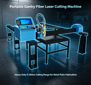 Machine de découpe laser à fibre portable, portée de coupe robuste de 0 à 20 mm pour la fabrication de plaques métalliques en acier au carbone et en acier inoxydable - Product Image 1