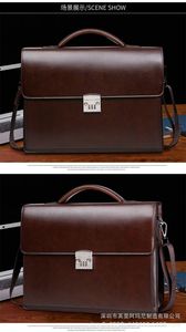 กระเป๋าเอกสารหนังแท้สไตล์อังกฤษย้อนยุคสำหรับผู้ชายกระเป๋าถือแบบวินเทจพร้อมล็อครหัสผ่านสำหรับคอมพิวเตอร์และกระเป๋าแล็ปท็อป - Product Image 6