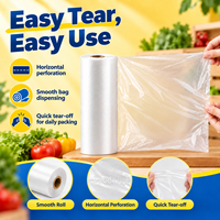 Sac enroulable transparent léger en PEHD pour légumes, idéal pour les importateurs, distributeurs, supermarchés et la vente en gros