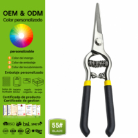 Gunting Pangkas Baja Karbon 55 untuk Tangan Kanan dengan Gagang Karet untuk Kebun, Pohon Buah, Bunga, Tanaman, Gunting Bypass dengan Lubang 4.5cm