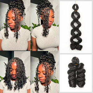 Wholesale Short French Curl Braids Hair Extensions Synthetic Loose Spiral Curl Soft Curly Braiding Hair <strong>Attachment</strong> for Braids - Product Image 1