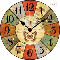 Horloge murale de 30 mm d'épaisseur, design contemporain, style antique, mouvement à quartz chinois, couleur chocolat, cadre en tissu sur mesure