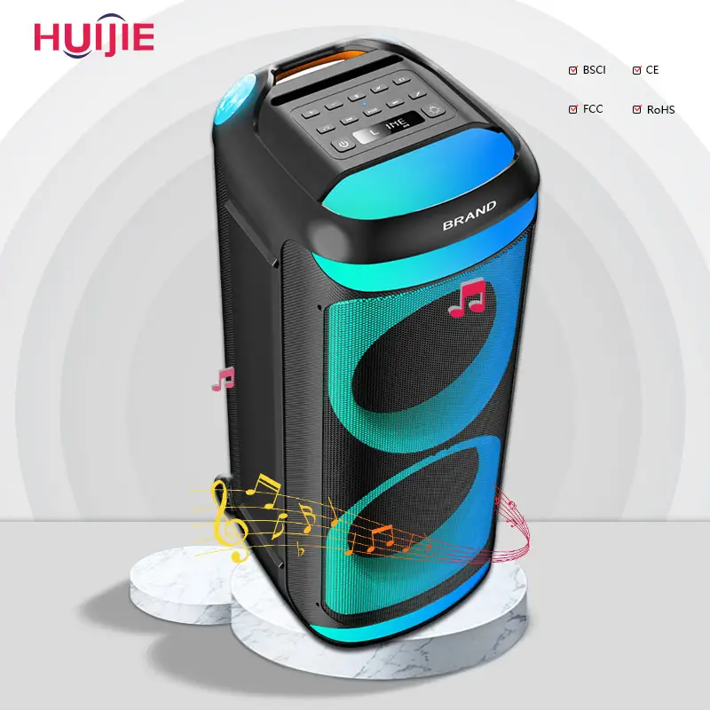 Alta potencia Dual 10 pulgadas caja de sonido al aire libre BT altavoz impermeable personalizar Bluetooth inalámbrico portátil karaoke fiesta altavoz