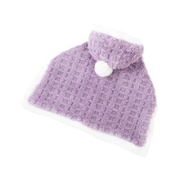 Winterlicher kleiner Karo-Kapuzenpyjama für Hunde – heiß begehrte warme Katzenkleidung im Umhang-Stil mit quadratischer Kapuze und Blumenmuster