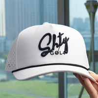 Gorra de Béisbol de 5 Paneles para Hombre de Alta Calidad con Logotipo Bordado y Corte Láser en Material de Nailon, Impermeable, Deportiva, con 5 Cordones