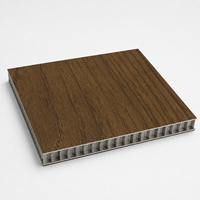 Panneau en aluminium nid d'abeille à grain de bois brun noyer personnalisé pour la décoration intérieure