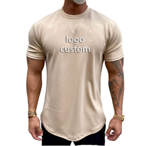 Camiseta de Compresión Elástica de Algodón y Spandex, Lisa, Ajustada, Deportiva, Transpirable, de Secado Rápido, Personalizable, para Gimnasio, Ropa Deportiva Masculina - Product Image 1