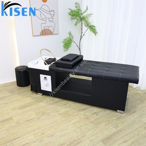 Kisen Plumbed in Shampoo Station <b>Bed</b> Table Basin <b>for</b> Commercial Salons Features Head Spa Water Arch Zen-flow Massage Functions - Product Image 4