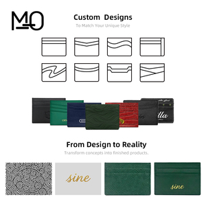 Bifold chủ thẻ Ví da chính hãng mỏng thời trang tùy chỉnh logo tối giản kinh doanh thẻ tín dụng ID trường hợp tổ chức dày 50mm - Product Image 4