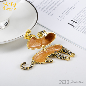 Sang Trọng Chất Lượng Cao Pha Lê Đính Động Vật Báo Kẽm Hợp Kim Đính Hộp Trang Sức - Product Image 5