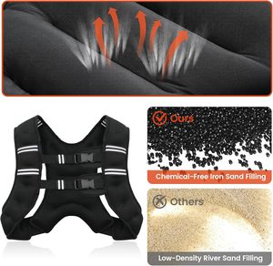 Einstellbare Gewichts weste mit reflektieren den Streifen Sport-Gewichts westen für Kraft training, Laufen, Training, Joggen 5kg - Product Image 3