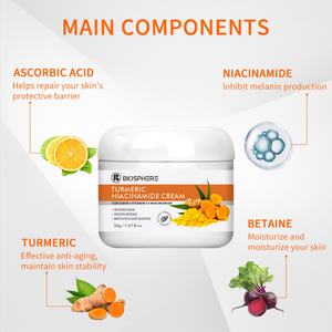 Crème hydratante pour le visage bio à étiquette privée OEM, anti-âge, anti-taches, éclaircissante pour la peau, crème au curcuma pour le visage - Product Image 4