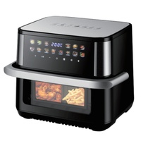 Freidora de Aire Estilo Horno de 10L con Puerta de Cristal Completa, 2000W, 12 Programas Preestablecidos, Circulación de Aire Caliente, para Controlar la Cocción de tus Alimentos
