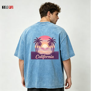 230gsm Summer New <strong>Men's</strong> Tshirts Acid Washed Baggy Tee Streetwear Y2k 100% Cotton T-<strong>Shirts</strong> for <strong>Men</strong> Hot Supplier Custom Graphic - Product Image 3
