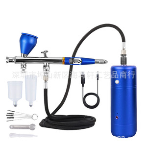Ensemble d'aérographes avec pompe à air, alimentation par gravité, double action, vitesse réglable, alimenté par USB, portable, pour travaux d'art, peinture de modèles - Product Image 3