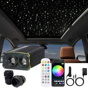 18 W Doppelport Meteor RGBW LED Glasfaser-Stern-Deckenlicht Sternenlicht Headliner-Kit 1000 Sterne für Auto / Heimkino