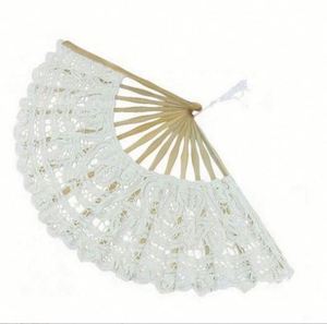 Éventail en dentelle 100 % coton fait main, 21 cm, style art populaire, avec 13 couleurs au choix, idéal pour les cadeaux d'affaires ou promotionnels - Product Image 1