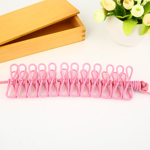 Portable 12-Clip Rétractable En Métal Corde À <span class=keywords><strong>Linge</strong></span> En Plein Air Sèche-<span class=keywords><strong>Linge</strong></span> Tissu Suspendu Ligne Corde Étendoir <span class=keywords><strong>pour</strong></span> Vêtements - Product Image 2