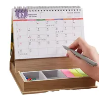 最新のカスタム2022ウッドテーブル木製汎用印刷アドベントパッドミニサークルスタンドリングインスピレーションエコフレンドリーデスクカレンダー