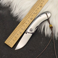 Couteau pliant haute dureté M390, poli, manche en acier 220, couteau de survie de poche pour l'extérieur