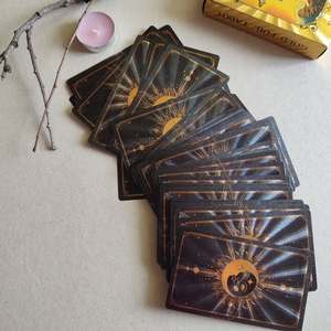 Baraja de Tarot Gold Prophecy Oracle, 78 <span class=keywords><strong>cartas</strong></span>, juego de adivinación con borde dorado y guía - Product Image 2