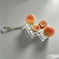 Jouet anti-stress Squishy en forme de pâtisserie, hamburger et pain grillé, en ABS, pour clavier mécanique, ASMR, Fidget Clicker, porte-clés