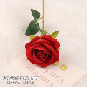 Оптовая Продажа, оптовая продажа, высококачественные искусственные одиночные бархатные розы, красные белые цветы, на заказ, настоящие на ощупь, декоративные цветы розы - Product Image 3