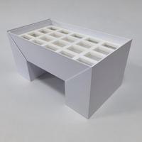 Boîte de présentation en carton pliable blanche personnalisée avec insert en mousse divisé, présentoir de comptoir pour la vente au détail, emballage de boîte cadeau