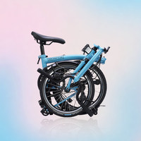 Vélo pliant BROMPTON C Line Cloud Blue avec guidon M/S, 12 vitesses, acier haute teneur en carbone, Chine
