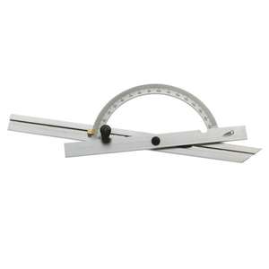 HELIOS PREISSER - 0415302 Transportador biselado con barra de tope ajustable 10 ° - 170 ° PROTRACTORES Y PROTRACTORES BISELADOS - Product Image 1